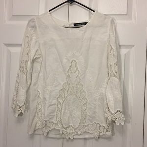 Lookbook Store White Lace Festival Top Size 4